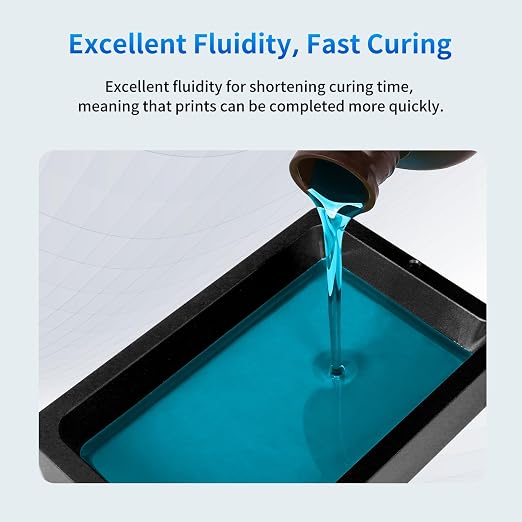 ANYCUBIC 3D Printer Resin, 405nm SLA UV-Curing Resin with High Precision and Quick Curing & Excellent Fluidity for LCD 3D Printing (Clear Blue, 1kg)