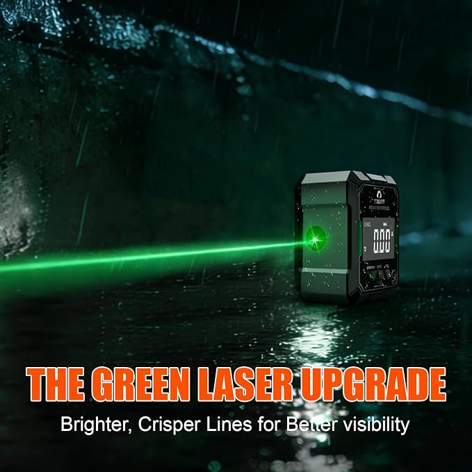 Digital Angle Finder with Green Laser, 4-side Magnetic Digital Laser Level, Rechargeable Mini Angle Gauge Measuring Tool Cube Inclinometer with Backlight for Woodworking Tablesaw Gift for Men