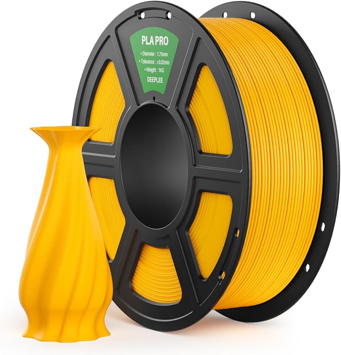 PLA PRO Filament 1.75mm, Stronger Toughness 3D Printer Filament, PLA Filament Dimensional Accuracy +/- 0.02 mm, Neatly Wound, Fits Most FDM 3D Printer, 1KG Sunflower Yellow