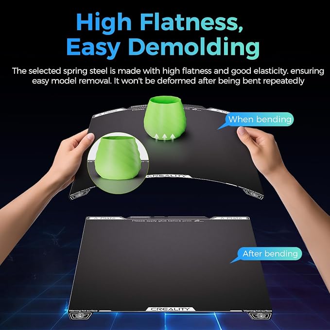 Creality K2 SE Build Plate, Epoxy Resin Platform 235*237mm with Nozzle Wiper, Spring Steel Plate, Wear Resistance Flexible Print 3D Printer Platform for Creality K2 SE 3D Printer, Excellent Adhesion
