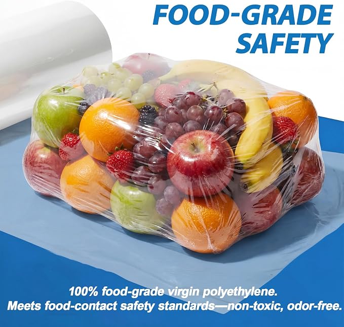 2 Pack 4" x 500' Lay Flat Poly Tube Bags Poly Tubing Roll 2 Mil Clear Food-grade Polyethylene Custom Bag Packaging for Shipping, Storage Food