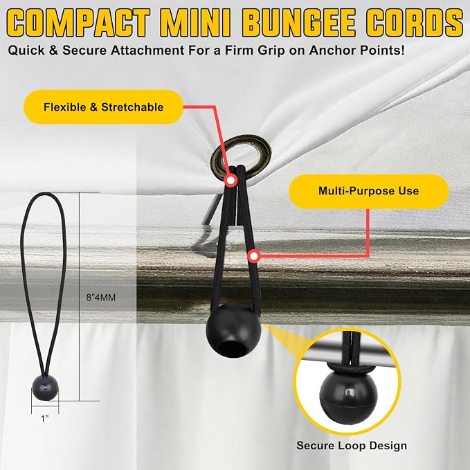 Nilight Ultimate Outdoor Bungee Cord Assortment - Heavy Duty Set of 36 (18" 24" 32" 40" 48") with Hooks for Camping Securing and DIY