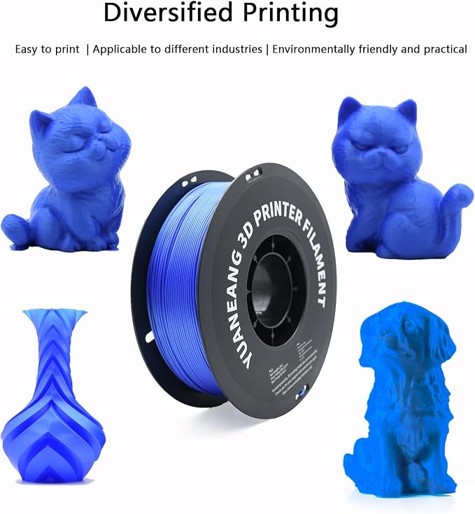 3D Printer Filament, Dimensional Accuracy +/- 0.02 mm, 1 kg Spool(2.2lbs), 1.75 mm PLA, Blue