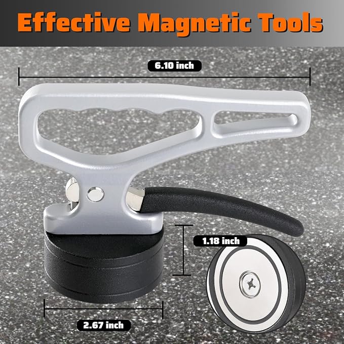 Magnetic Pickup Tool, Stainless Steel Lifting Magnet Sweeper, for Welding, Metal Separation, Laser Cutting, Micro-Adjustable