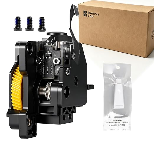 Original Bamboo Lab P1P P1S Extruder Replacement Unit with Stainless Steel Driving Gear & Built-in Filament Break Detection Sensor – Quiet Reliable Extrusion for P1 Series 3D Printers