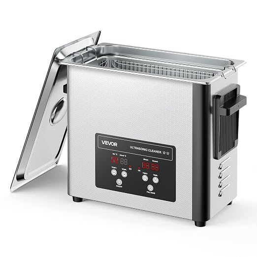 VEVOR 6L Ultrasonic Cleaner, Professional Ultrasonic Cleaner Machine with Cleaning Basket & Digital Display, 120W Stainless Steel 40kHz Cleaning Machine for Watches, Razors, Jewelry, Coins and More