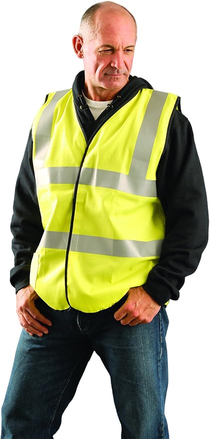 Occunomix LUX-SSCFGFR-Y2X Classic Flame Resistant Cotton Dual Stripe Solid Vest, HRC 1, XX-Large, Yellow