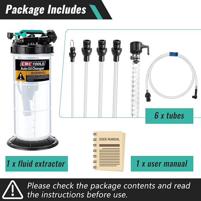Estune 1.4 Gallon (5.3L) Fluid Extractor Pump, Pneumatic Manual Oil Extractor Pump for Oil Change, Oils Vacuum Pumps Extractors with 5 Pcs Brake Bleeding Hose for Cars, SUVs, Trucks, RVs, Motorcycles