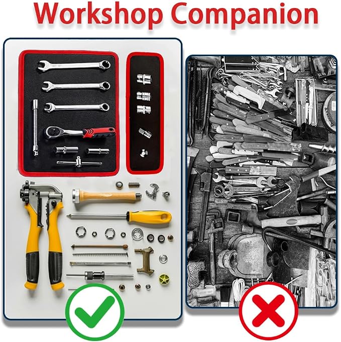 Flexible Magnetic Tool Mat Set for Mechanics,Foldable Magnetic Tool Holder | Upgraded 3 Pack Magnetic Pads for Tools,3 Sizes Magnetic Parts Tray Pad for Automotive Repair,Garage,Workshop & DIY Projects