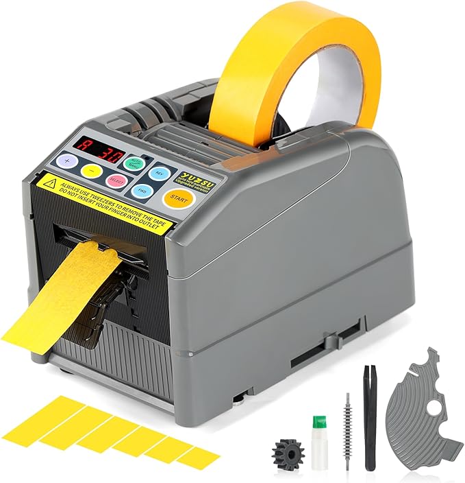 Upgraded Ribbon Cutting Machine, Automatic Tape Dispenser, 6-60 mm Width, 5-999 mm Length, Ideal for Business & Home