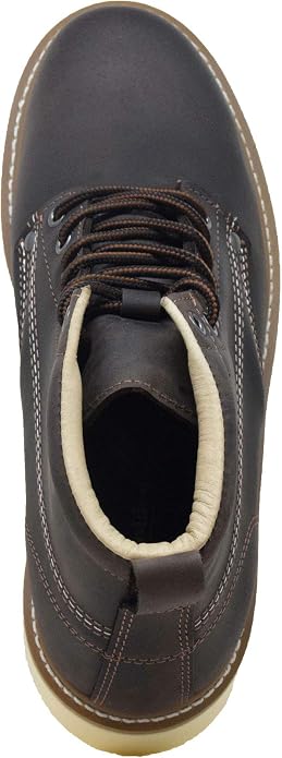 Golden Fox Work Boots Men's 6" Plain Toe Wedge Boot for Construction, Lightweight Comfortable Outsole