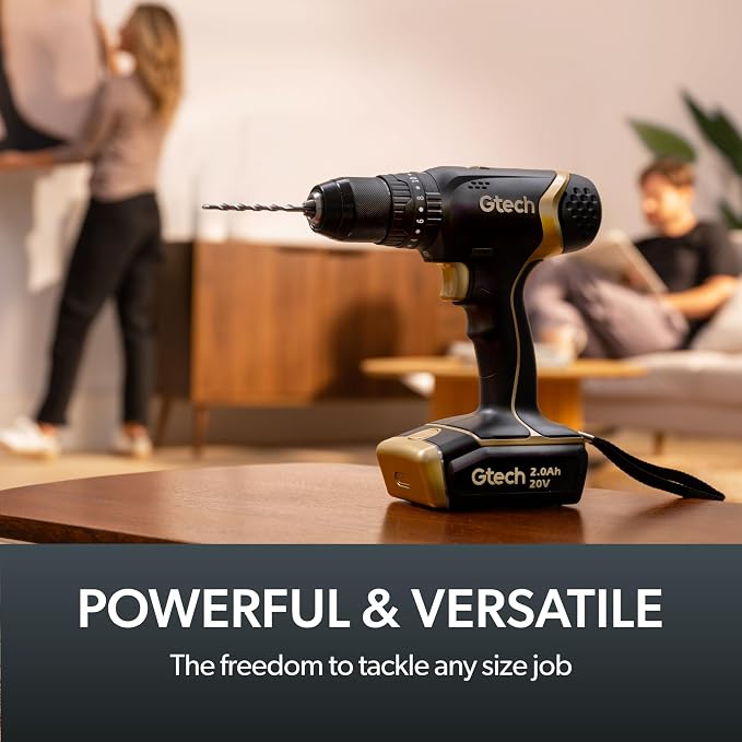 Gtech Combi Drill - Cordless Power Drill for DIY Projects, Home Tool Kit, and More - Includes Cordless Electric Drill Only
