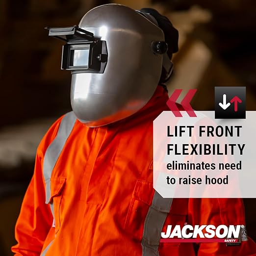 Jackson Safety PL280 Pipeline Welding Helmet - Shade 10 Flip Front Welding Hood - ANSI Z87.1 - Made in USA (Multiple Headgear Styles and Colors)