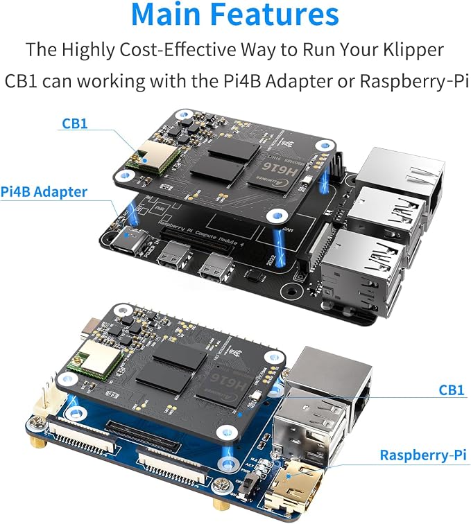BIGTREETECH CB1 V2.2 Core Control Board 1GB DDR3 RAM Motherboard Support HDMI5 Klipper/Debian for Manta/M4P/M5P/M8P, PI4B Adapter V1.0, Raspberry-pi 4 3D Printer Board