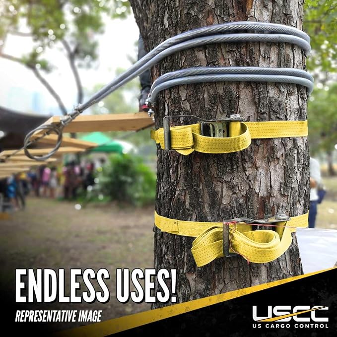 US Cargo Control Endless Ratchet Straps (4-Pack), 2 Inch Wide x 20 Foot Long, Black, 3,333 lbs Working Load Limit, Hookless Ratchet Straps