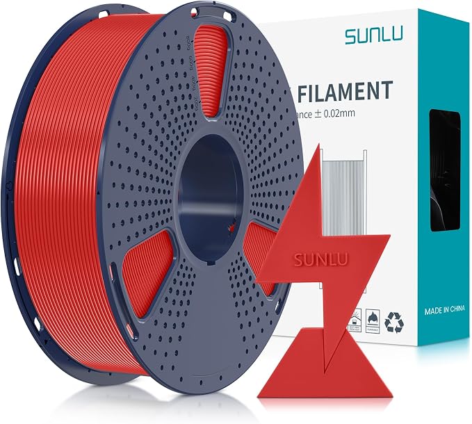 SUNLU High Speed PLA Filament 1.75mm, 1KG Red | 30mm/s - 600mm/s Print Range, High Speed 3D Printer Filament, Fast Printing, Neatly Wound, Dimensional Accuracy +/- 0.02mm