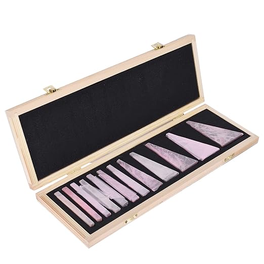 12-Pack Steel Angle Gauge Block Set with Case, Machinist Angle Plates Tool Lathes Milling Ground Gauge Angle Calibration Gage Inspection Block Set
