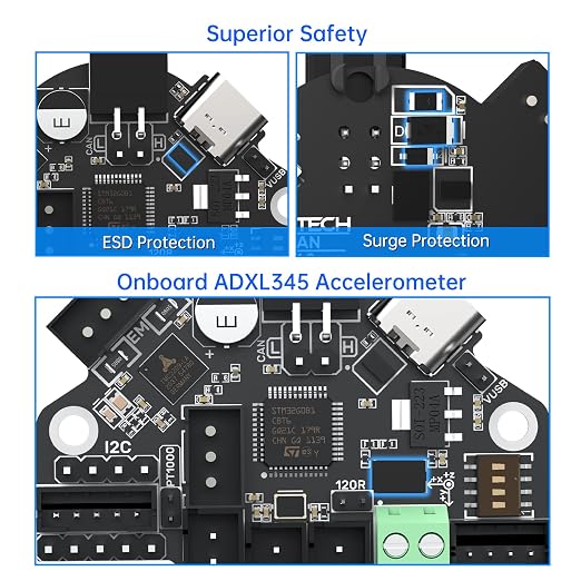 BIGTREETECH EBB36 CAN Bus Adapter Board with MAX31865 Hot End PCB Board Filament Break Blockage Detection for 36 Stepper Motor Extruder Nozzle Head Tool for Blv Ender 3