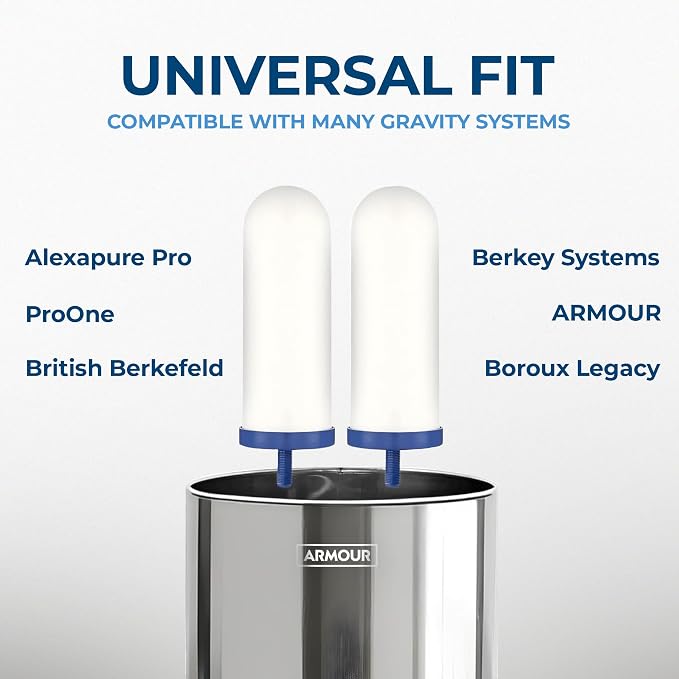 Coldstream FTO Plus Water Filter Cartridge - Dependable for Easy Installation as a Berkey Replacement - Ceramic Gravity Filter For Stainless Steel Systems