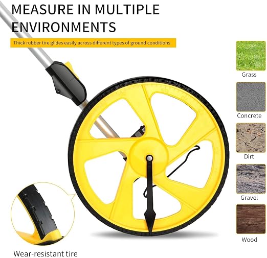 Zozen Measuring Wheel in Meters, Foldable Meters Measure Wheel | Metric Units [Up to 9,999m], Rolling Measurement with Backbag, One Key to Reset/Kickstand to Keep Stand/Starting Point Arrow.