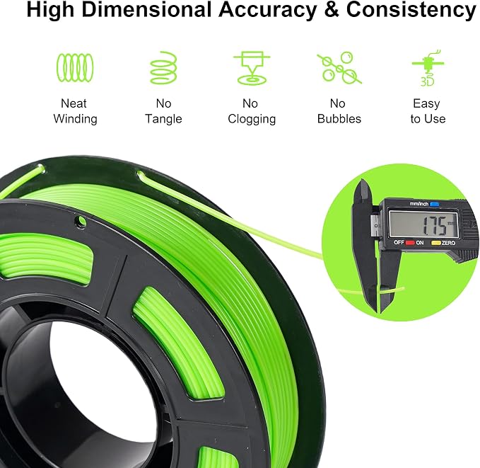 250g PLA+ Filament 1.75mm Bundle, 3D Printer PLA Plus Filament Set, Dimensional Accuracy +/- 0.02mm, Neatly Wound 3D Printing Filament Pack, 250g Spool, 8 Rolls, 2kg Total