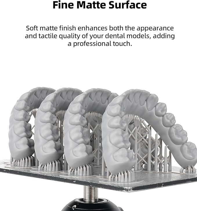 Inslogic Dental Model 3D Printer Resin, High Accuracy Resin for Restorative Models, Low Shrinkage, Low Odor, 405nm UV-Curing Resin for LCD, DLP, SLA 3D Printing (Gray, 1kg)