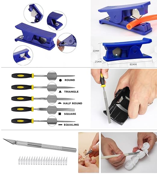 124Pcs 3D Printing Accessory Tools with Tool Bag for Remove/Trim and Finish 3D Print Includes Deburring Tool, Nozzle Cleaning, Removal Scrapers, Finishing Tools,etc.