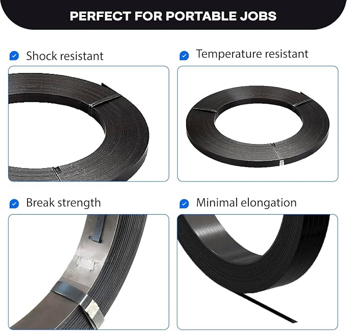Steel Strapping Coil 1/2" x .020" x 300' (3-Pack), 1100 lbs Break Strength in Self-Dispensed Сardboard Box - Metal Band - Portable Heavy-Duty Banding with Superior Cut-Resistance by IDL Packaging