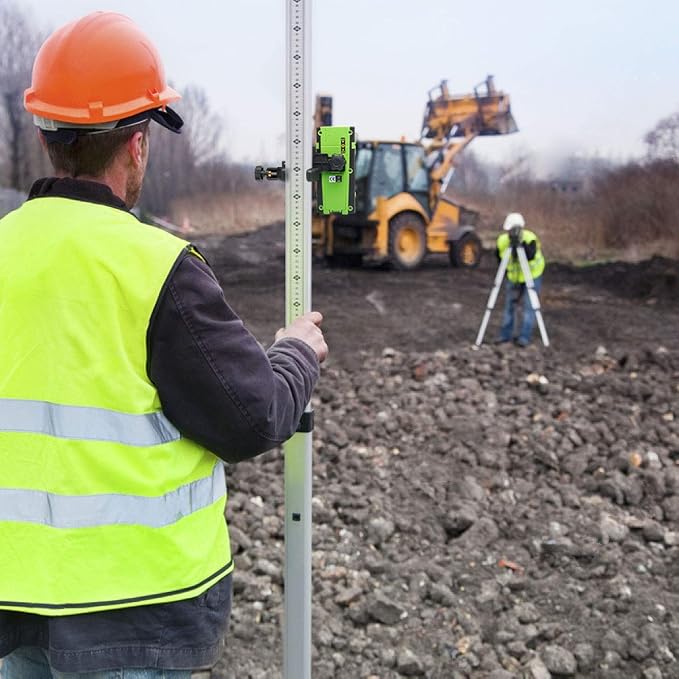 Huepar Laser Detector LR-6RG for Huepar/Pro Laser Levels, Only Compatible with Huepar & Pro Laser Levels with Pulse Mode, Detect Green&Red Beams Laser Receiver, Up to 200Ft, Three-Side LED Display