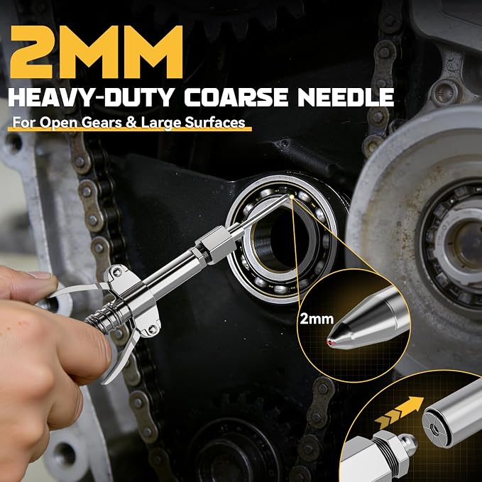 DIYtoolifz Grease Gun Accessory Kit, Includes Quick-Release Coupler, 90 Degree Grease Gun Coupler Adapter, 1/8" NPT Grease Gun Coupler, 2 Grease Needle Tips for Cars, Trucks, Machinery & DIY Projects
