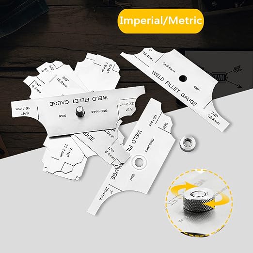 Weld Gauge Set Includes Cam Type Gauge and Weld Fillet Gauge and Porosity Undercuts Checking Gauge and Convexity Concavity Welding Gauge Inch