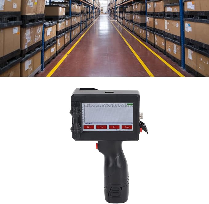banapoy Handheld Inkjet Printer Gun, 4.3" Portable Inkjet Coder Printer Inkjet Label Printer, Printing Height 0.08 to 0.5in, for QRCode Barcode Batch Number (Ink NOT Include)