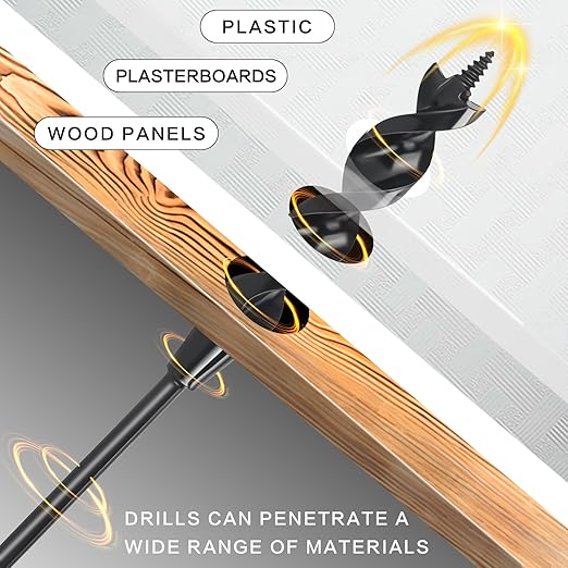 Flexible Drill Bit for Wire Pulling with Guide Ball Kit,3/8 in. x (4.5 FT) 54 in. Long Flex Drill Bits for Wood,Auger Head Installer Drill Bit, Fish Bit for Pulling Wires in Walls