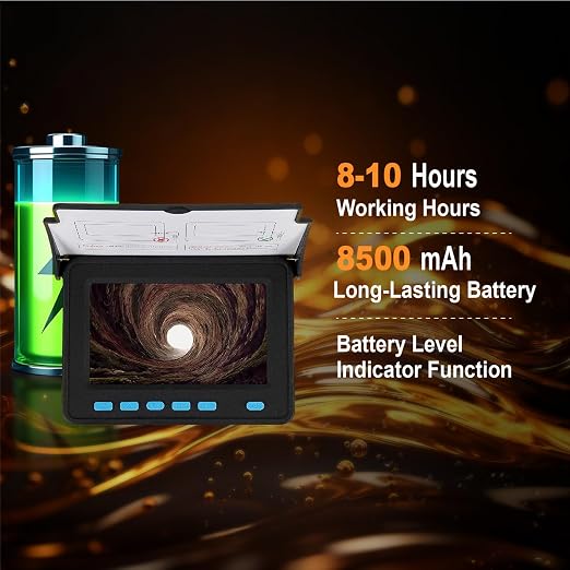 Pipe Drain Inspection Camera,4.3" Industrial Endoscope with DVR Function and LED Lights Waterproof IP68 Sewer Camera, Borescope for Home Drain Pipe Plumbing (164 ft/50m) (98.4ft/30m)
