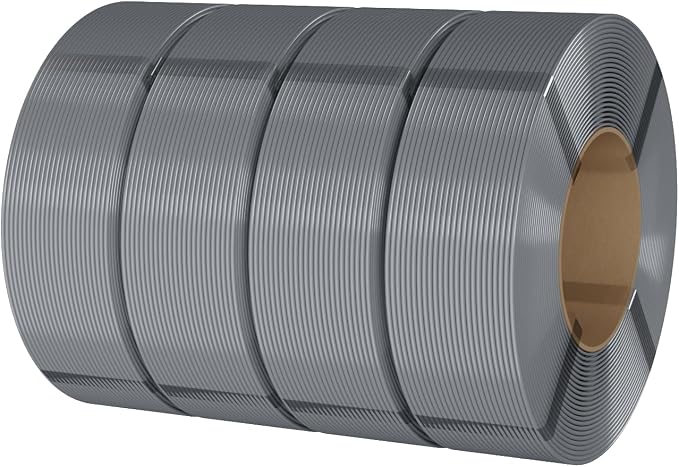 eSUN PLA Basic Refilament 1.75mm, 3D Printer Refill High Speed PLA for Fast Printing, 1KG per Roll, 4 Rolls Spoolless 3D Printing Filament for High Speed 3D Printers, Silver