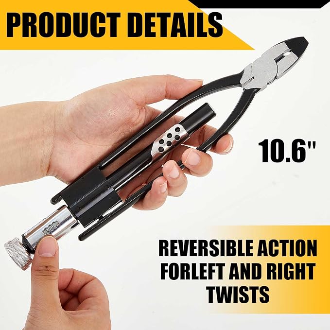 2 Pcs Reversible Safety Wire Twister Pliers Left and Right Twists Aircraft Wire Twisting Tool Automatic Metal Lock Twister for Aircraft Automobile Industries (6 Inch,9 Inch)