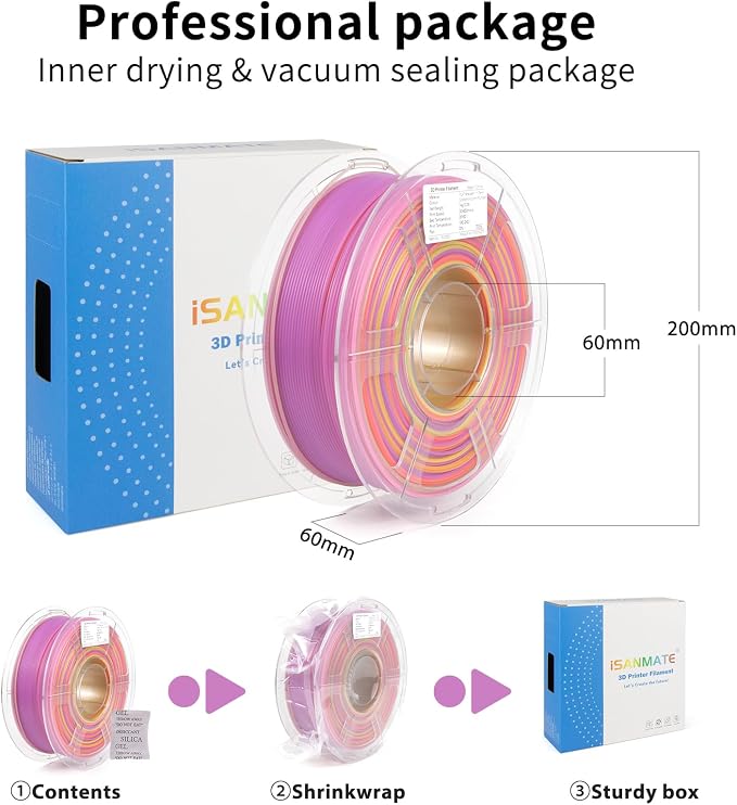 iSANMATE Rapid Translucent PLA Filament 1.75mm, Multicolor Rainbow PLA, Dimensional Accuracy ±0.02mm, 1kg Spool-Autumn Pumpkin