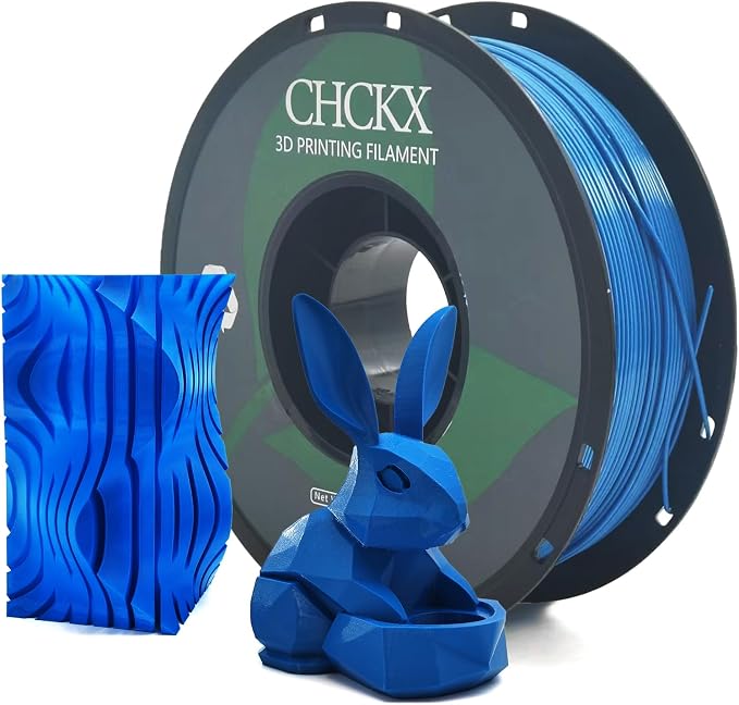 PETG 3D Printer Filament, Dimensional Accuracy +/- 0.03 mm, 1kg Spool(2.2lbs), 1.75 mm Fit for Most 3D Printers, Blue