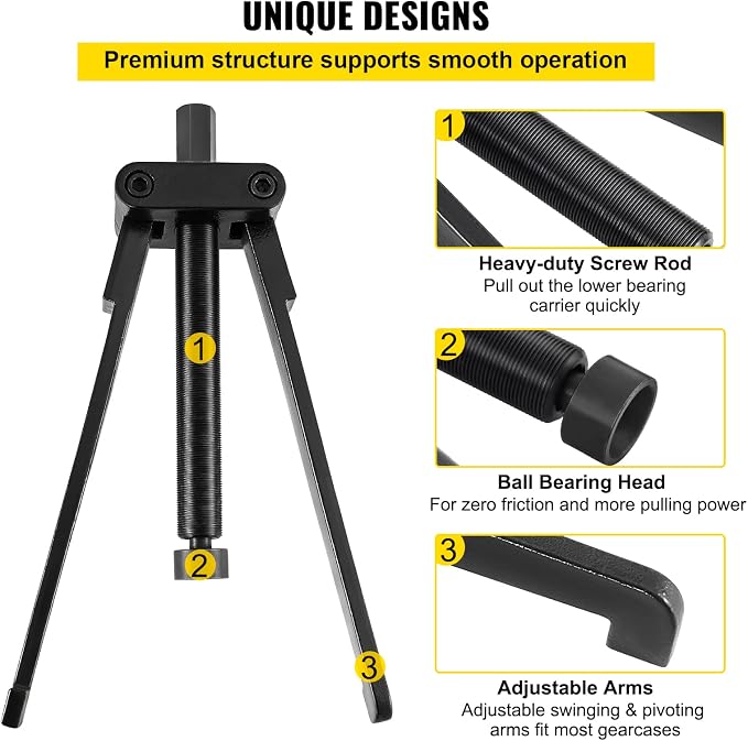 VEVOR Lower Bearing Carrier Puller, Compatible with Yamaha, Johnson, Evinrude, Honda, Mercury, Robust Steel Marine Lower Bearing Puller