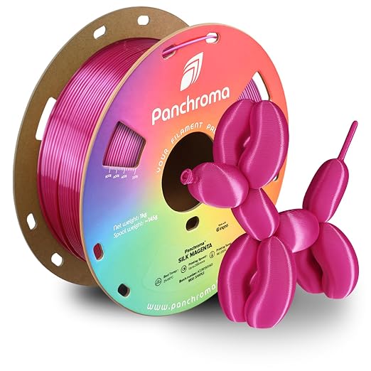 Polymaker Panchroma Silk PLA Filament 1.75mm for 3D Printing, 1kg, Magenta | Neatly Wound, High-Gloss Finish PLA, Easy Print & Smooth Feeding, Compatible with Bambu Lab & Most 3D Printers