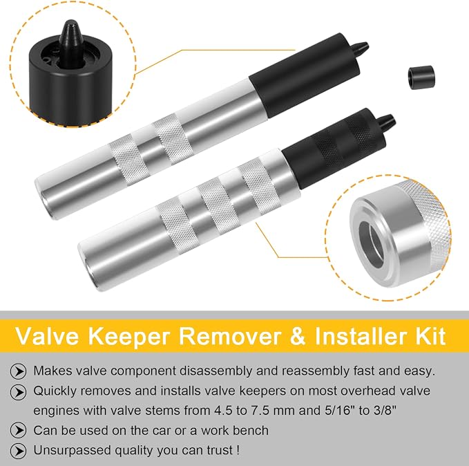 LAIKOU 36050 Valve Keeper Remover Installer Kit Valve Spring Compressor Removal Tool fit for Toyota Four Cylinder & Chrysler New World Engines with Valve Stems from 4.5 to 7.5mm and 5/16" to 3/8"