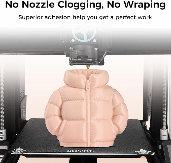Sovol 3D Printer Rapid PETG Filament 1.75mm 1KG (2.2lbs), High Precision, Strong Toughness, Wiring Tightness, Dimensional Accuracy +/- 0.03 mm, 3D Printing High Speed PETG Filaments, Skin