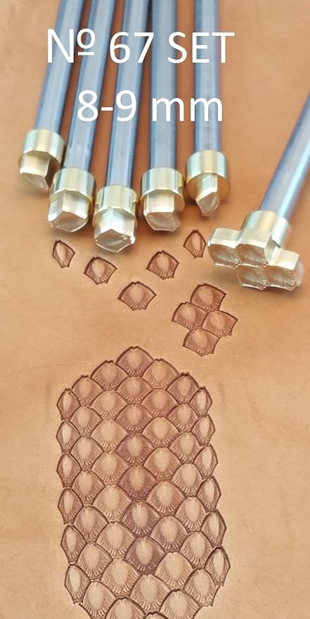 DandS ltd Leather Stamp Tool, Serpent skin, Professional Steel Craft Tool for Leatherworking, Embossing, Carving & Stamping Leather Projects, Belts Wallets & DIY Projects Compatible with Mallet #67SET