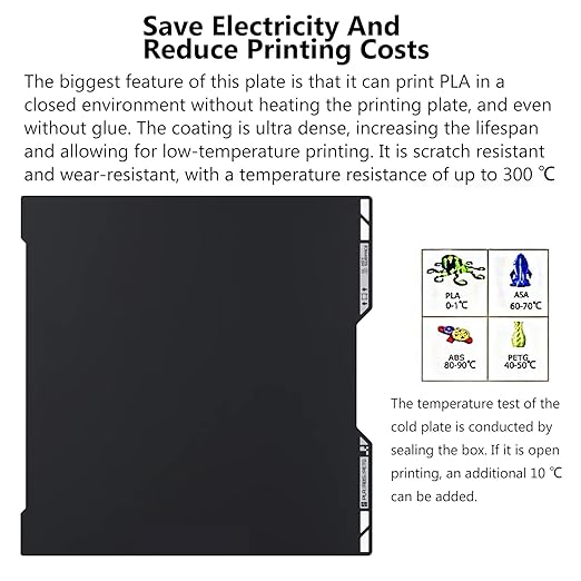 for H2C/A2L Cold Build Plate No Heating No Glue Double Sided PEI Textured Cool Printing Bed Sheet 335x346.5mm 3D Printer Flexible Removable Spring Steel Heated Platform Mat for Bambu Lab H2C