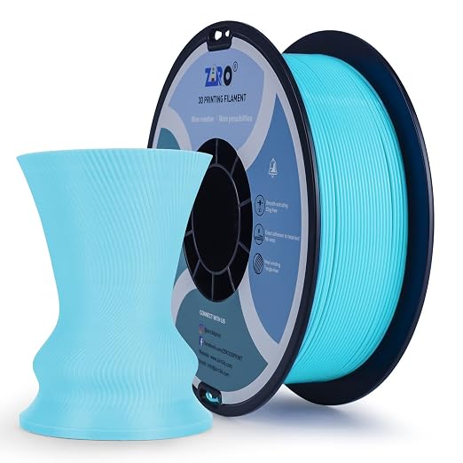 ZIRO PLA Filament 1.75mm, Pure Color 3D Printer Filament, PLA PRO Basic Color Series, 1.75MM 1KG Spool, Fit Most FDM Printers, Cyan