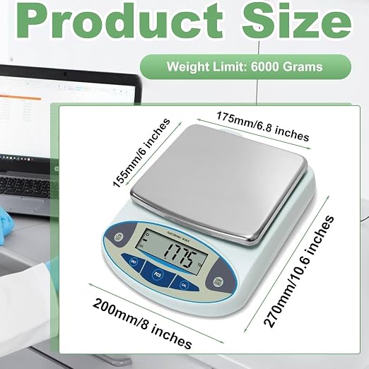 High Precision Laboratory Balance, 6000g x 0.01g | Accuracy Digital Analytical Scale Professional Electronic Lab Scale for Industrial, Scientific Research, Jewelry, Coins