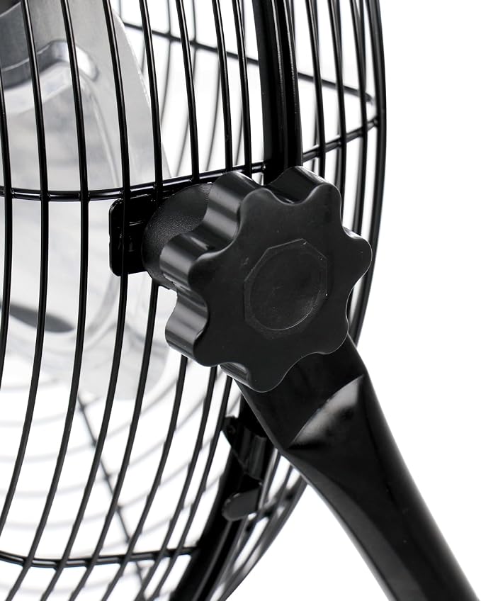 Vie Air 20 Inch Twin Pack Industrial Tilting High Velocity 3 Speed Metal Floor Fan, Black