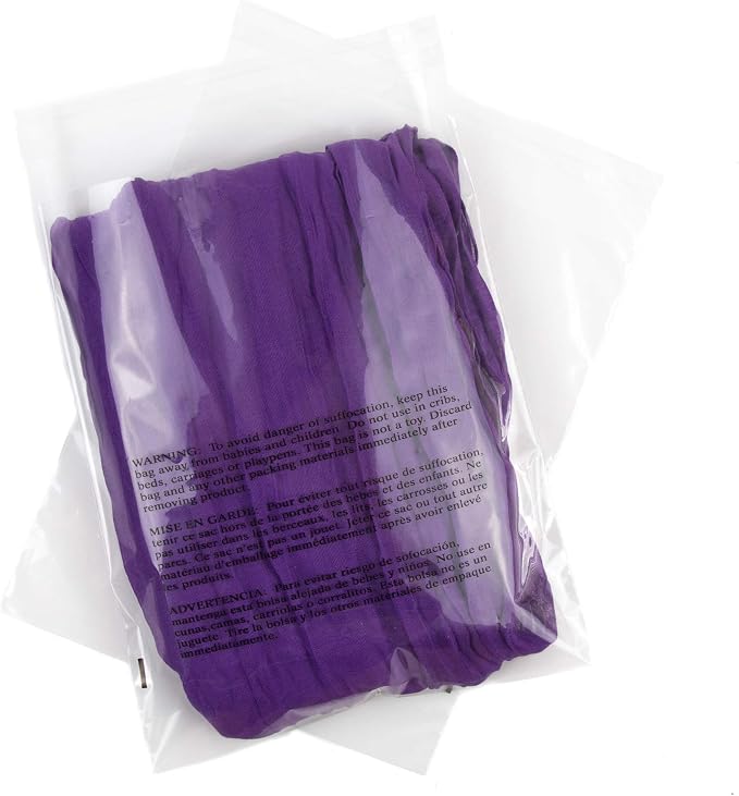 Poly Bags w Suffocation Warning 8x10-200 Pack Clear Packaging Resealable