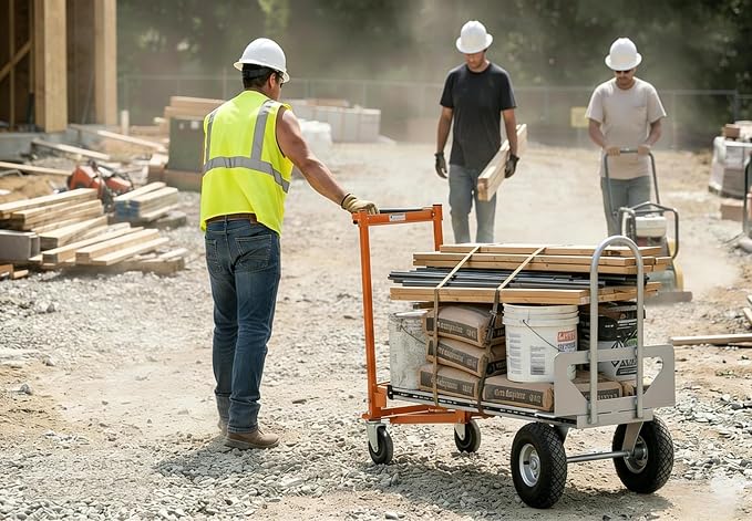 4 in 1 Convertible Hand Truck 1000LBS, Aluminum Folding Dolly Cart, SST Heavy Duty with Pneumatic Wheels & 4-Mode Switching for Moving, Warehouse, Construction, 51" Platform
