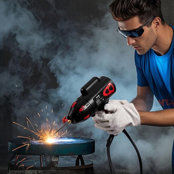 VEVOR Portable Handheld Welding Machine, 20-130A Portable ARC Welder with Stepless Current Adjustment & IGBT Inverter, 115V Handheld Stick Welder Digital Display Fit for 1/16"-1/8" Welding Rods